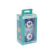 Chupeta T2 Mickey Azul Menino Com Capuz e Bico de Silicone Ortodontico +6 Meses 2 unidades Disney