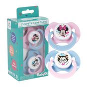 Chupeta T1 Minnie Rosa Menina Com Capuz e Bico de Silicone Ortodontico de 0 a 6 Meses 2 unidades Disney