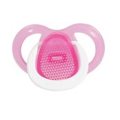 Chupeta T2 Rosa Menina Bico de Silicone Ortodontico +6 Meses