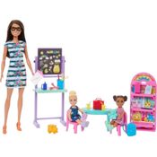 Boneca Barbie Primeiro Dia De Aula Com Professora E Alunas