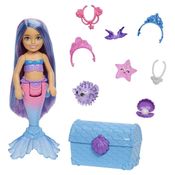 Boneca Barbie Sereia Mermaid Power Chelsea Cabelo Roxo /rosa