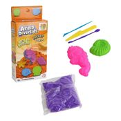 Kit De Areia Mágica De Sereia Com 150g + 2 Moldes Colorido