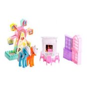 Kit Mini Playground Com 10 Peças Reino Encantado Ponny Magic