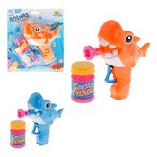 Brinquedo Lançador Maquina De Fazer Bolhas De Sabão Cor Golfinho Azul