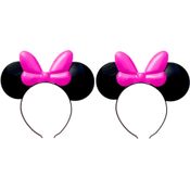 Kit 2 Tiara Arquinho De Orelhas Da Minnie Infantil Meninas