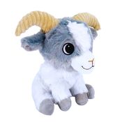 Bode de Pelúcia Cinza e Branco Felício S2 Toys Macio e Fofo com Selo Inmetro para Presentear