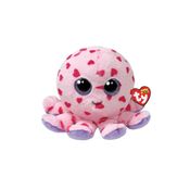 Bicho de Pelúcia Ty Beanie Boos Polvo Rosa Bubbles Original, Macio e Fofo para Crianças, Presentes e Coleção