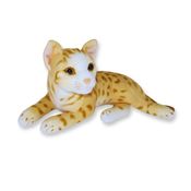 Gato de Pelúcia Deitado Amarelo Mochi Fofy Toys Super Fofo e Macio para Presentear ou Decorar