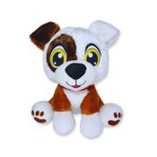 Cachorro de Pelúcia Branco e Marrom Jax Fizzy Toys Fofo e Macio para Presentear