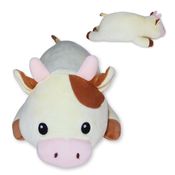 Vaca de Pelúcia Almofada Creme Plush Fizzy Toys Super Macia e Fofa para Presentear ou Decorar