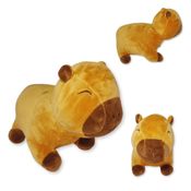 Capivara de Pelúcia Marrom Capitu Plush Fizzy Toys Macia e Fofa com Selo Inmetro para Presente