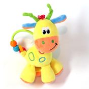 Chocalho De Bebe Girafa De Pelúcia Amarelo 17Cm Love