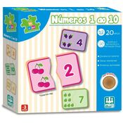 Jogo Educativo Números 1 a 10 20 Peças Em Madeira Nig - 0415