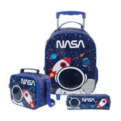 Combo Infantil Menino - Mala G + Lancheira + Estojo G - Nasa