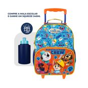 Mala Escolar G c/ Rodinhas + Squeeze 340ml Infantil Menino - Um Cãozinho Genial
