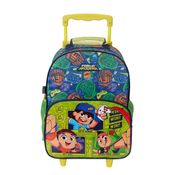 Mala Escolar Infantil Menino G com Rodinhas Família Arqueira Azul e Verde Dermiwil