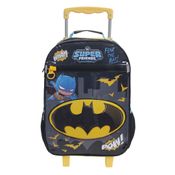 Mala Escolar G com Rodinhas + Squeeze 340ml Infantil Menino Batman DC Superfriends