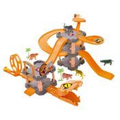 Pista de Carrinho Serpente Lançador com Garagem com 06 Carrinhos