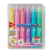 Giz De Cera Retrátil Tris Mega Gel 6 Tons Pastel