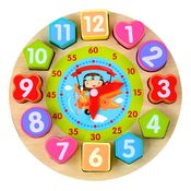 Brinquedo Educativo Didático Bebe Infantil Relógio Encaixar Cor
