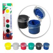 Kit 6 Tinta Colorido Guache Com Glitter Escolar De 3,8ml