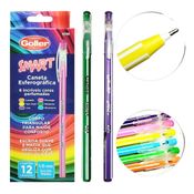 Kit 12 Caneta Esferografica Triangular Smart Perfumada 1.0mm