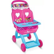 Carrinho De Bonecas Duplo Gêmeas Lindo Com Coração Rosa
