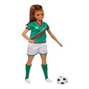Boneca Barbie Jogadora De Futebol 30cm Camiseta Verde