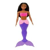 Boneca Barbie Sereia Com Cauda Roxa E Rosa - Morena