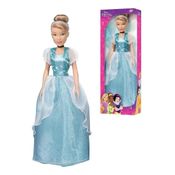 Boneca Cinderela Mini My Size 55 Cm Baby Brink Azul Criança Infantil Menina Princesas Vinil Disney Azul