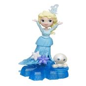 Boneca Mini Disney Frozen Elsa Com Plataforma Que Gira