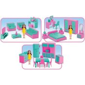 Coleção Casa Boneca Judy Sala E Quarto E Cozinha 25 Peças