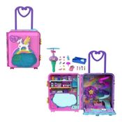 Boneca Polly Pocket Mala Conjunto Resort Roll Away Luxuoso