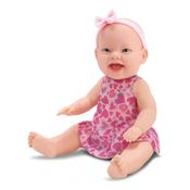 Boneca Bambola Com Chupeta, Laço E Vestido 35 Cm Altura