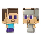 Boneco Minecraft 2 Em 1 Flippin Steve +  Armadura De Ferrro