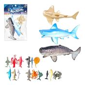 Kit 3 Animais Marinhos Miniatura Animal Brinquedo De 16cm