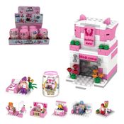 Kit 6 Ovos Na Capsula Blocos De Montar Box Mini Hotel Rosa