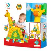 Brinquedo Girafa Atividades Bebê C/15 Blocos Cardoso Amarela
