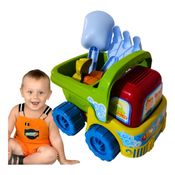 Brinquedo De Praia Caminhão Areia Acessórios 6 Pç Infantil PlasBrink 0341