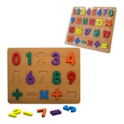 Tabuleiro Números Em Madeira Didático Pedagógico De 30x23cm