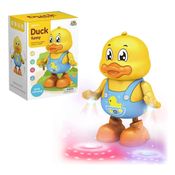 Boneco Patinho Dançarino Musical Com Som E Luzes Muito Fofo