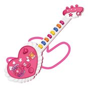 Guitarra Musical Infantil De Coração Com Luz De Luxo 53cm