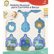 Móbile Musial Carrinho Berço Trenzinho Kitstar Azul 2 Em 1