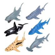 Kit 6 Animais Marinhos - Fundo Do Mar - Baleias - 33x23cm