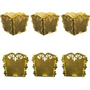 Kit 3 Cachepot De Eva Com Glitter De 13x11cm Dourado