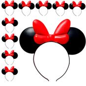 15 Tiaras de Orelhas Minnie Vermelha Arquinho Festa Lembrancinha p/ Sacola Surpresa