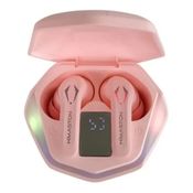Fone de Ouvido Gamer sem Fio Bluetooth 5.1 Wireless Microfone Cor Rosa