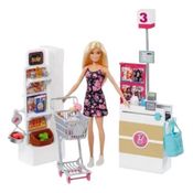 Boneca Barbie No Supermercado De Luxo Com Carrinho De Compra