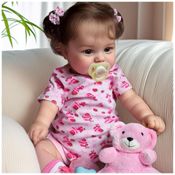 Bebê Recém-Nascido Newborn, Boneca Realista Reborn JIZHI 50 cm - Sensação de Bebê Real, Adorável e Sorridente, com Caixa de Presente