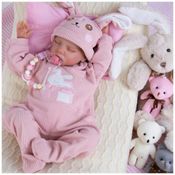 Bebê Recém-Nascido Newborn, Boneca Bebê Realista Aori Reborn Girl 45,72 Centímetros Dormindo, com Corpo Ponderado para Aconchegar e Acessórios.